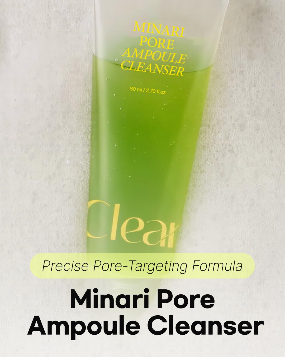 ClearDea Minari Ampoule Cleanser for Face – K-Beauty Korean Water Parsley & Kakadu Plum Extracts, Hydrating & Gentle Daily Facial Cleanser, 70ml/2.36 oz