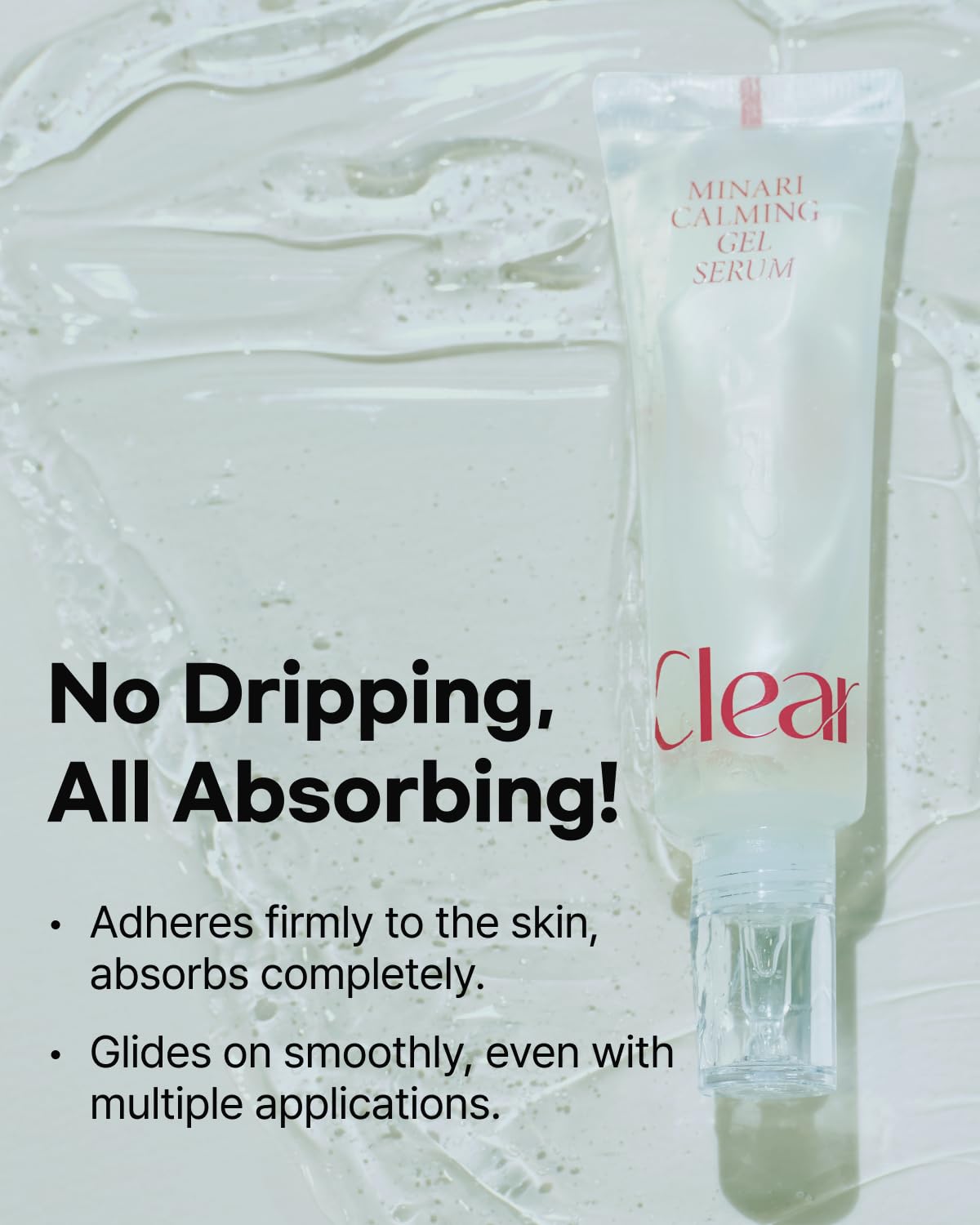 ClearDea Minari Calming Gel Serum for face – K-Beauty Hydrating & Soothing Face Serum with Korean Water Parsley, Green Tea, Mugwort & Lemon Balm Extracts, 30ml/1.01oz