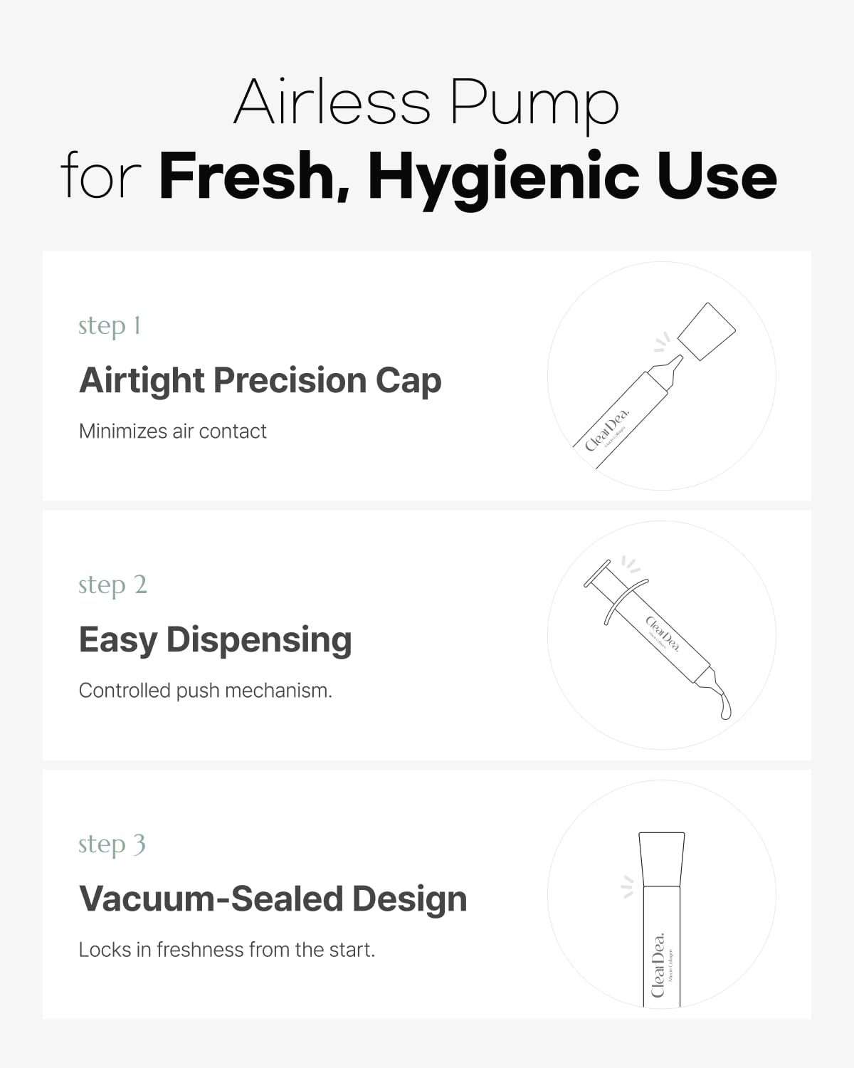 ClearDea Mucin Collagen Voluming Ampoule Moisturizer Face Cream (Dual Collagen + Mucin Care) – Deep Hydrating Facial Skin Care for Women, 4ml x 5