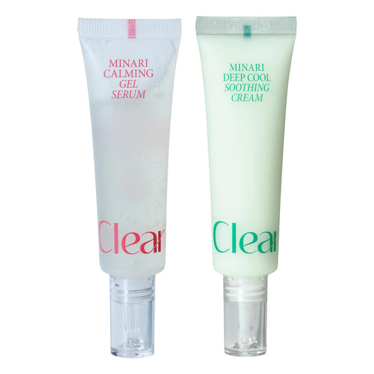 Minari Duo - Serum & Cream for face, korean daily skin care for calming, soothig, hydrating with water parsley